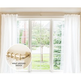 BlastHome™ Luxury French Return Room Darkening Brackets – Premium Quality, Heavy Metal – Fits Only Signature Collection Curtain Rods (Rod Not Included) – 1 1/4" Large Diameter, Set of 2 – Brushed Gold