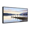 Dock Framed Canvas Wall Art - Lakeside Sunset Picture Pier