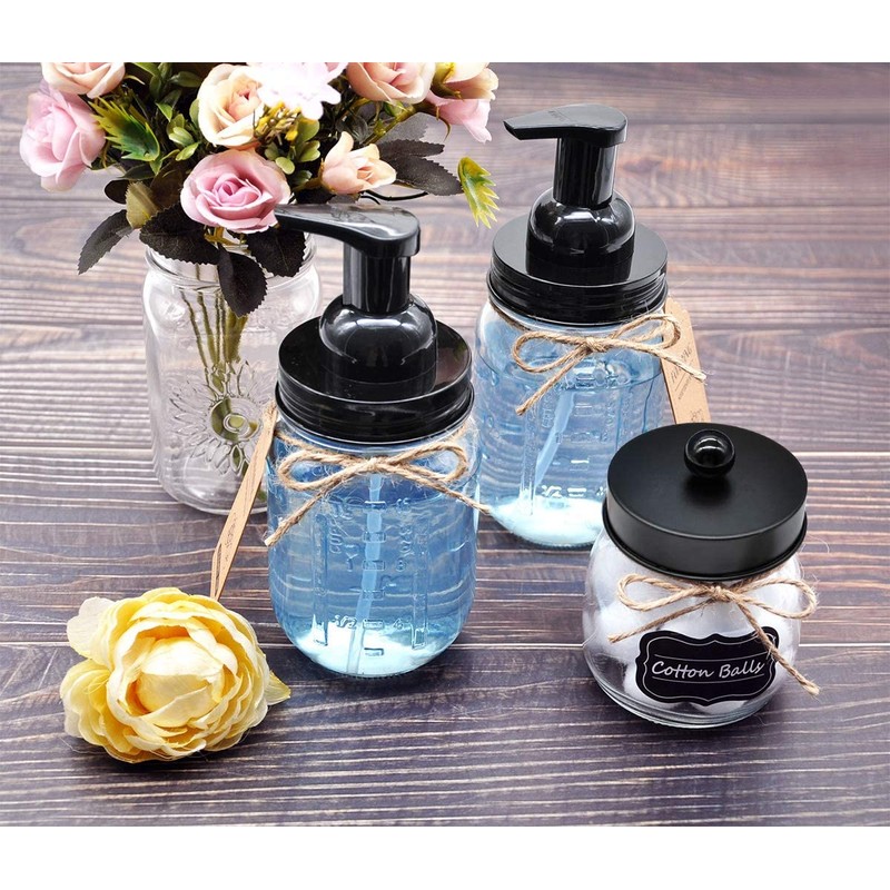 Amolliar Mason Jar Foaming Soap Dispenser Pump, Plastic Foam Soap
