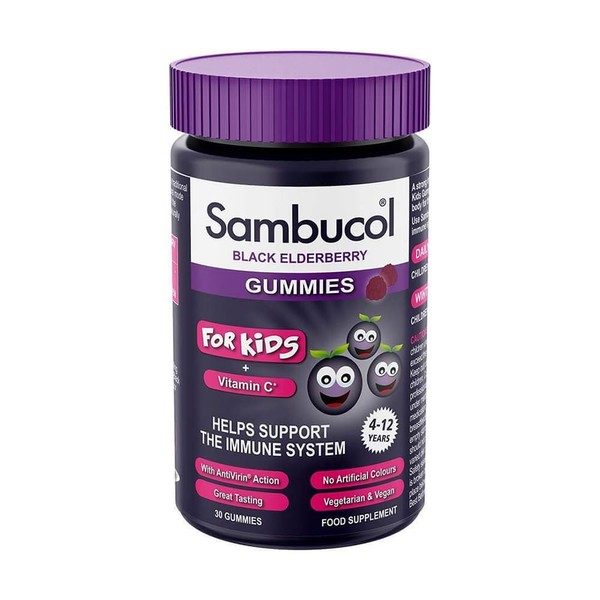 Sambucol Black Elderberry Childrens Gummies, 30 Pack