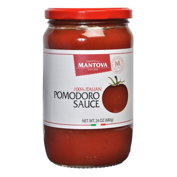 Mantova Italian Pomodoro Tomato Sauce 24 ounce (Pack of 2), 100% Italian Tomatoes, Great Taste