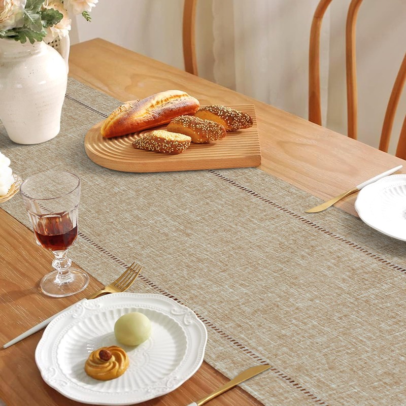 LOMOHOO Rustic Table Runner 71 Inch Long Boho Table Runner,