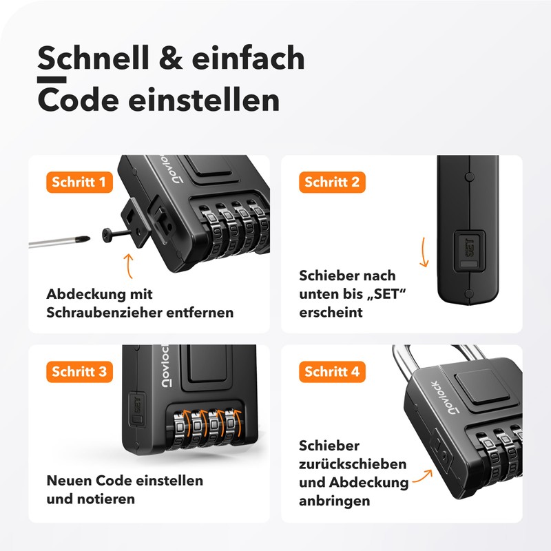 Padlock with Combination Code - Heavy Duty Weatherproof 4 Digit