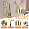 Gold Battery Operated Wall Sconce, Wireless Wall Lights Set of