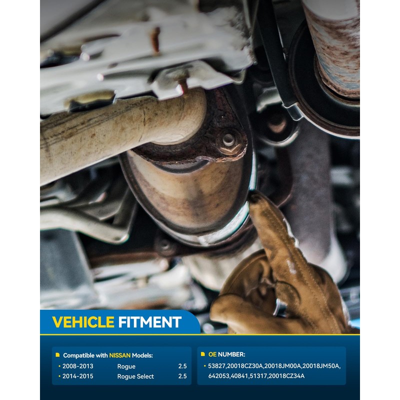 PHILTOP Rear High FLow Stainless Steel Catalytic Converter Kit Compatible