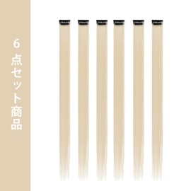BUMMSEVEN Hair Extension, One-touch Mesh, 11 Colors, Set of 6, Single Color, Synthetic Hair, 21.7 inches (55 cm), Colorful, Straight, Heat Resistant, Natural