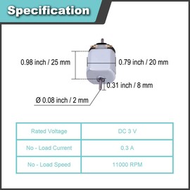 JYUDAUFU 10 Pcs 130 Dual Shaft Micro Motor DC 3V 11000 RPM Strong Magnetic Double Round Shaft Black Tail Shell Motor with Bracket, for RC Toy Car Boat/Robot/Mini Fan/DIY/Test/for Arduino