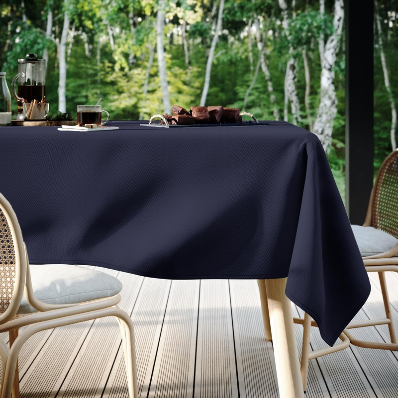 Filumi Tablecloth 110 x 110 cm Round Dark Blue Washable