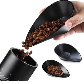 Bincoo Coffee Dosing Cup 2 Pack,Coffee Bean Weighing Bowls,Coffee Cupping Tray Weigh Coffee Bean Container,Espresso Accessories for Coffee or Tea,ABS Material,Smooth Pouring Design(Black-2pack)