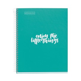 Miquelrius 46563 Notebook A5 100 Grid 90 g Messages Turquoise