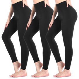 Sanpetix Sanpetix 3 Pack Black Leggings for Women, High Waisted Buttery Soft Leggings for Workout Running Yoga 3Black SM