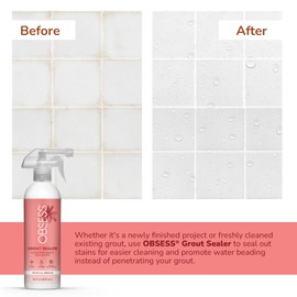 OBSESS Grout Sealer 16 Oz., Clear Grout and Tile Sealer, Natural Finish, Professional Grade, Indoor & Outdoor, Fast Dry and Long Lasting Protection