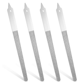 4PCS Diamond Nail File, 6 inch Stainless Steel Diamond Dust Nail File, Stainless Steel Nail Filer for Salon Home