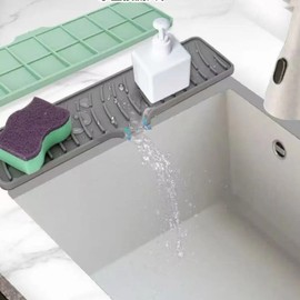 Kitchen Faucet Silicone Mat – Anti-Slip Sink Drain Protection, Slope Drainage for Countertop
