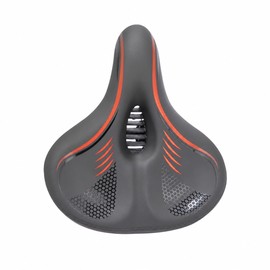 Oversized Wide Bike Seat with Shock Absorbing Balls, Waterproof PU Leather and High-Elastic Foam Cushion