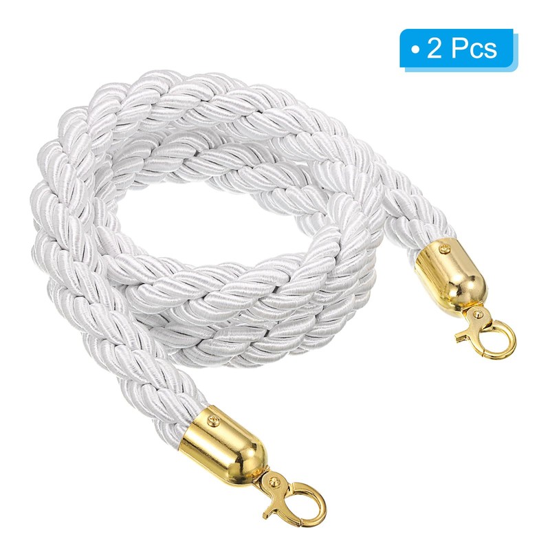 PATIKIL Stanchion Rope, 2 Pack 1.5m/5Ft Barrier Rope Twisted Post