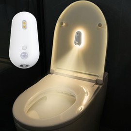VEEKI Toilet Light Motion Sensor, Rechargable Toilets Night Light with Clean Lights for Seat, Dimmable Toilet Bowl Light Bathroom Night Lights Motion Activated, Gifts for Kids Teen Women Men (1 Pack)