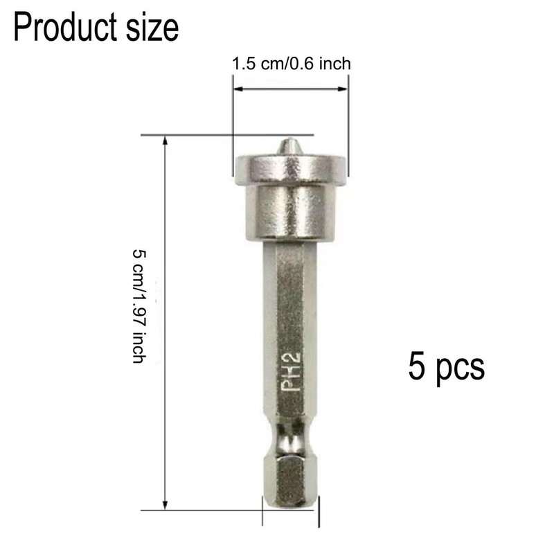 WADY 5 Pcs Magnetic Positioning Screwdriver Bits, Drywall Screw Setter