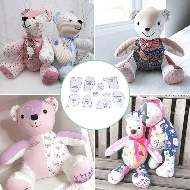 10 Pcs Memory Bear Template Ruler Set 12 Inch Acrylic
