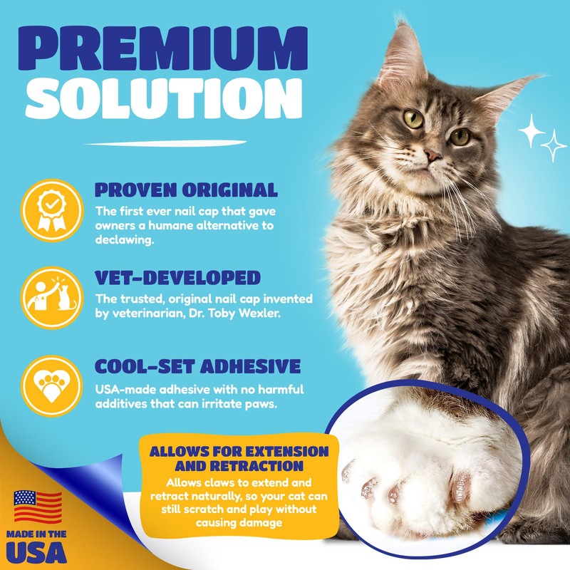 Soft Claws Cat Nail Caps for Large Cats – (40
