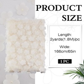 MAYJOYDIY 1.8m Beige 3D Flower Mesh Lace Fabric 166cm Embroidered Floral Lace Fabric Flower Tablecloth Wedding Tulle Fabric for Wedding Dress Evening Dress Costume Curtain Home Decor