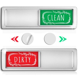 New Premium Dishwasher Magnet, Clean Dirty Sign Indicator for Dishwasher Non-Scratch Easy to Read and Strong Slide for Changing Signs, Sleek Design, Heavy Duty Magnet with Optional Stickers