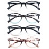 OLOMEE Reading Glasses for Women Cute Round Readers +4.50 for