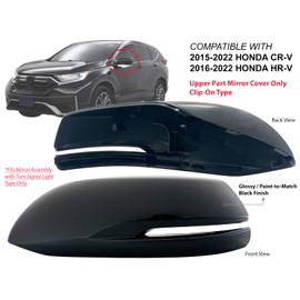 KAP Replacement for Mirror Cover 2015-2022 CR-V 2016-2022 HR-V with Signal Light Type Glossy Black Driver Left Side 76251T1WA01ZF HO1326101