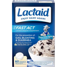 Lactaid Fast Act Tablets Vanilla Twist Flavor - 60 Tablets, Pack of 3