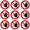 Access for unauthorised prohibited warning stickers, diameter, size: 50 mm