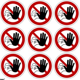 Access for unauthorised prohibited warning stickers, diameter, size: 50 mm