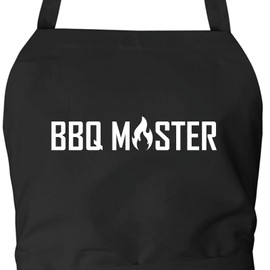 huuraa BBQ Master Unisex Apron Cooking Apron Size with Motif for All Grill Masters Gift Idea for Friends and Family, black