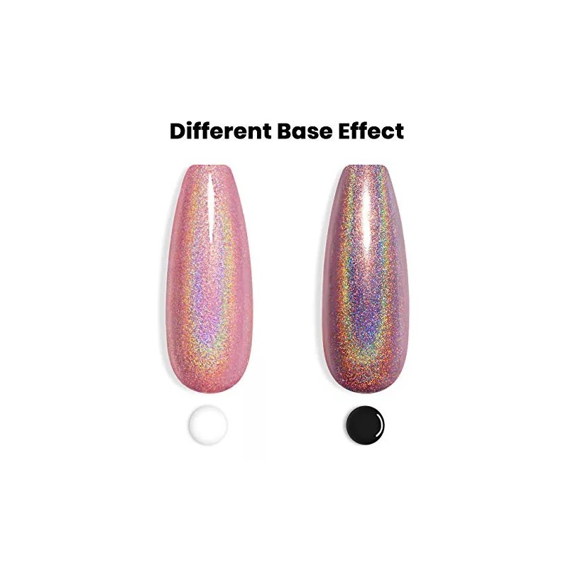 Rarjsm Esmalte De Gel Uñas Holograficas Oro Rosa Unicornio Sirena