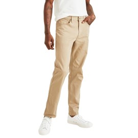Dockers Men's Straight Fit Jean Cut All Seasons Tech Pants (Standard and Big & Tall), New British Khaki, 33W x 32L