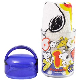 Skater OA5 Hot Towel Set with Case, Snoopy Number, Peanuts 12.6 x 12.0 inches (32 x 30.5 cm)