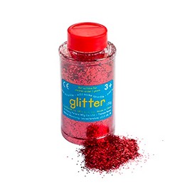 Glitter | 100 Gram tub | Shaker lid for Easy Pouring | Arts and Crafts | Glitter Art | Red