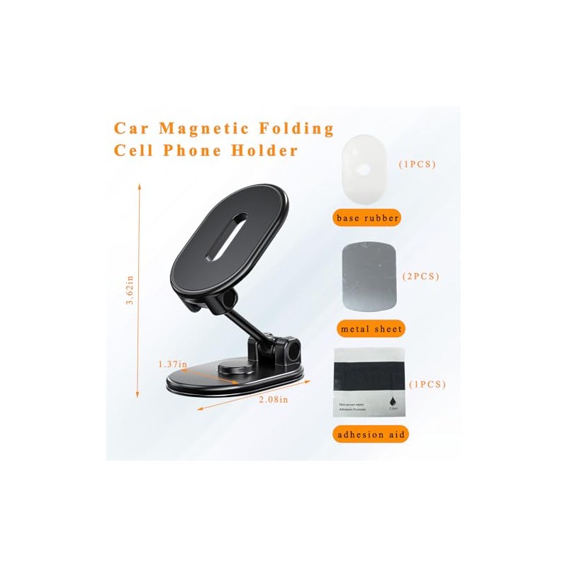 Dickno - Soporte magnético para teléfono de coche, 360 grados