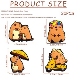 GWAWG Shoe Charms, Pack of 20 Cute Animal Crocs Charms, PVC Crocs Pins, Crocs Accessories Children, Teenagers, Women, Unit size, Polyvinyl Chloride, No Gemstone