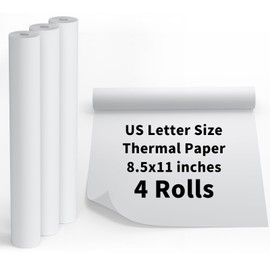 RBHK Thermal Printe Paper 8.5''x11'' US Letter Size Quick-Dry Thermal Paper, Advanced Printing PaperCompatible with Letter Portable Printer, 4 Rolls / 100 Sheets