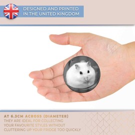 Destination Vinyl ltd Magnet for Refrigerator, Fridge BW - Cute Hamster Mouse Mice Rat for Office, Cabinet and Whiteboard, Magnetic Stickers, 38067