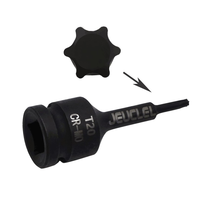 JEUCLEL T20 Torx Star 6 Point Impact Bit Socket, T20