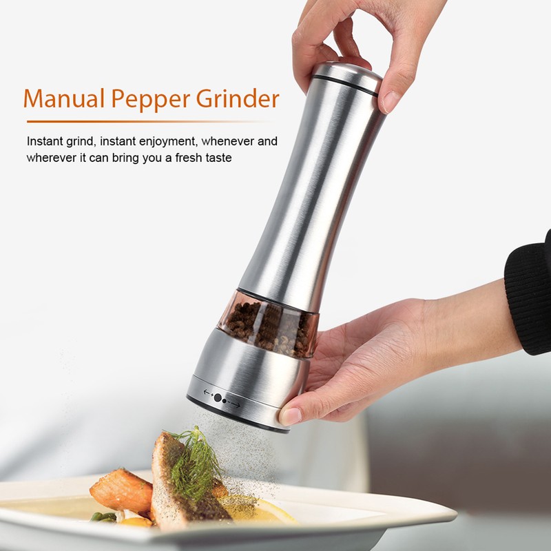 Stainless Steel & Acrylic Manual Salt & Pepper Mill Grinder