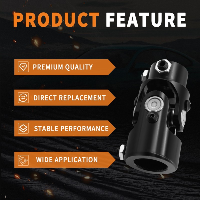 GLOCRORET 1" 48 Spline X 3/4" DD Black Steering Universal