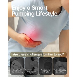 Wearable Hands Free Breast Pump - Portable Double Electric Breast Pump with Multiple Modes, Smart Display, Strong Suction, and Comfortable Flange Options