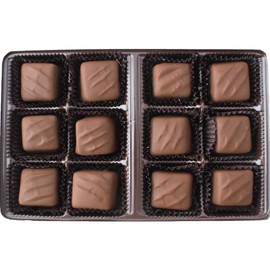 Vermont Nut Free Chocolates Boxed Chocolate Caramels (Milk Chocolate) 12-Piece, Nut-Free, Egg-Free, Kosher