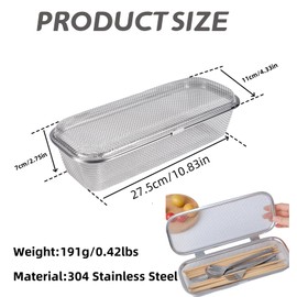 Dishwasher Basket, Basket for Dishwasher, Stainless Steel Dishwasher Silverware Basket, Replacement Dishwasher Accessories Rectangular Mesh Drain Dishwasher Basket for Small Items Kitchen (Large)