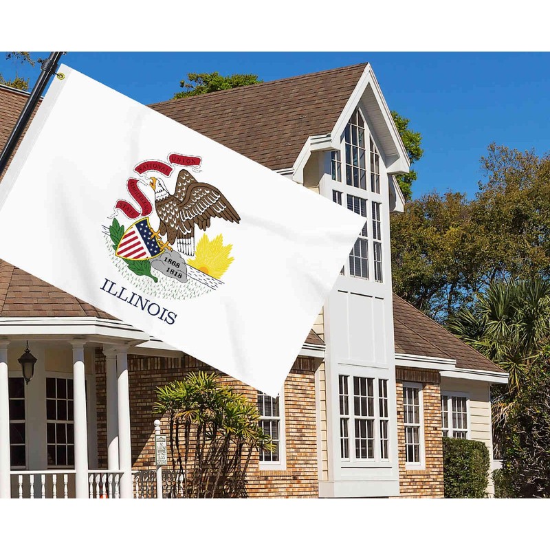 3×5 FT Illinois Flag, Large 100D USA State Outdoor Banner,Doube