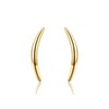 Gold Plated Moon Stud Earrings for Women, Hypoallergenic Cartilage Studs