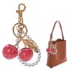 Cinsersr Keyring Beads, Cherry Pendant Key Fob Gold Bag Pendant,