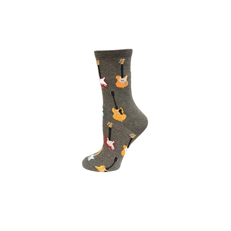 HOTSOX Kids Guitars Socks 1 Pair, Charcoal Heather, Kids M/L